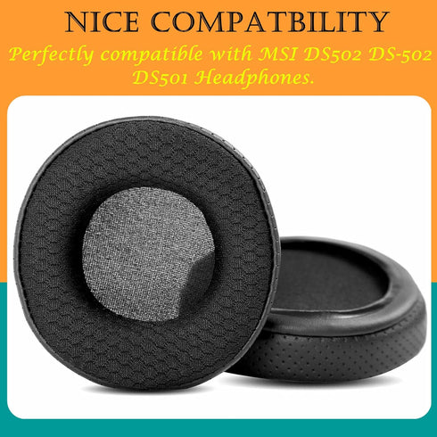 TaiZiChangQin Upgrade Ear Pads Ear Cushions Replacement Compatible with MSI DS502 DS-502 DS501 Headphone (Fabric Earpads Black)...