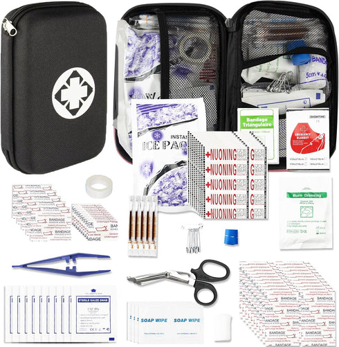 Car-Home Survival First-Aid Kit Emergency-Kit - Black 273Piece Equipment Travel Supplies First Aid Set Home Essentials Camping Hiking YIDERBO...