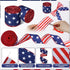 20 Yards Patriotic Wired Edge Ribbon 4th of July Star Strip Burlap Ribbon Red Blue White American Flag Decorative for Independence Day Memorial Da...