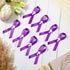 100 Pcs Cross Funeral Ribbons Memorial Ribbon Memorial Service Respect Ribbon Bow with Safety Pin for Mourning (Purple)...