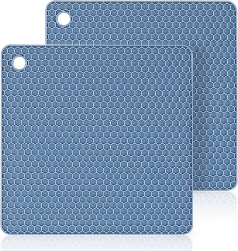 2 Pcs Silicone Mats for Kitchen Counter, Heat Resistant Trivets for Hot Pots and Pans, Flexible Non-Slip Pot Holders Hot Pads for Countertops Dish...
