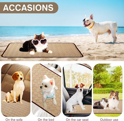 Pet Cooling Bed Mats Dog Cooling Mat Washable Comfort Breathable for Dogs and Cats Indoor Outdoor, Keep Cool Ice Silk Sleeping Mat for Summer Hot ...