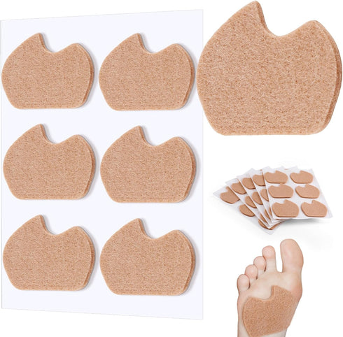 SATINIOR 30 Pcs Foot Pads for Dancer Sesamoiditis Pads for Feet Large Area Corn Pads Metatarsal Pads Felt Forefoot Cushion Pads Dancers Pads for M...
