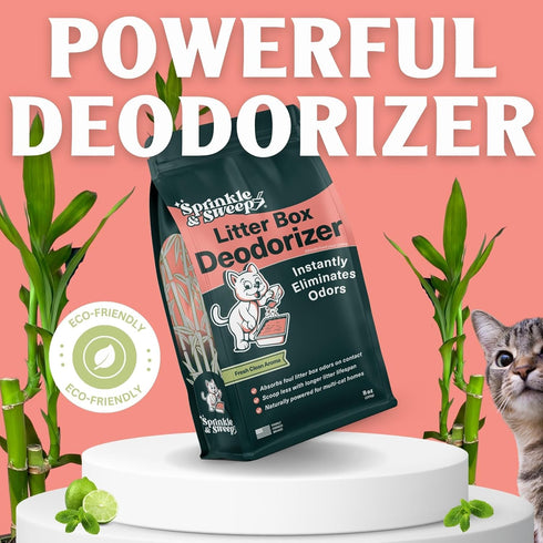 Sprinkle & Sweep Litter Box Deodorizer - Cat Litter Deodorizer Non Toxic and Safe for Kittens - Litter Deodorizer Instantly Eliminates Foul Litter...