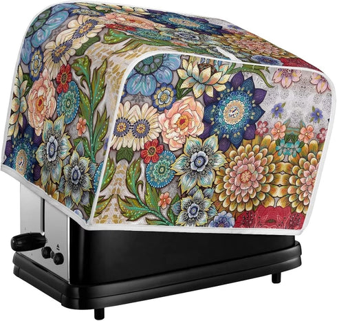 Bright Blossoms Toaster Covers 2 Slice Wide Slot Dustproof Fingerprint Protectors and Greasy Protection Anti-sputtering Machine Washable Women Gif...