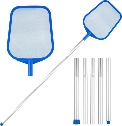 Pool Net - Pool Skimmer Net with 5 section detachable poles, 22.2''- 59.1'', Skimmer Net with Fine Mesh Net, Pool Leaf Net...