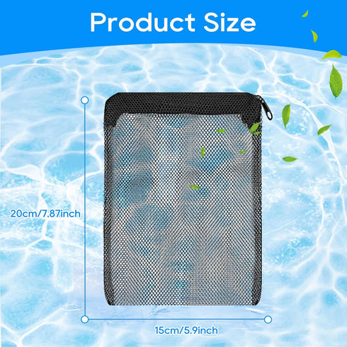 Aquarium Filter Media Bags for Aquarium with Zipper, Reusable Strong Polyester Fine Mesh Bag for Activated Carbon, Bio Filter Balls, Ceramic Rings...