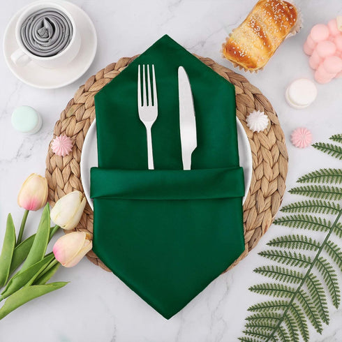 Aneco 12 Pieces Satin Napkin Square 20 x 20 Inches Dinner Napkins Weddings Party Napkin Soft Table Napkins for Romantic Weddings Party Dinner Deco...