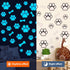 Dog Paw Print Stickers Glow in The Dark Wall Decals Pup Dog Room Decor Stickers Vinyl Dog Paw Bone Wall Decals Removable Animal Footprint Decal fo...