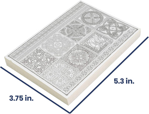 LayFlat Sketchbook - 3.75 x 5.3 Inches - Celtic Blank Note Book, 64 Sheets, Thick 100gsm Paper, for drawing, sketching, and journaling, 32 Blank a...