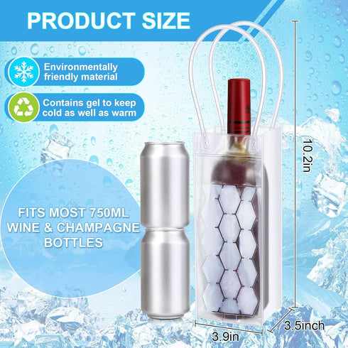 8 Pcs Ice Wine Bag Gel Wine Bottle Chill Cooler Portable Wine Bottle Chiller Cooler Wine Cooler Bag Champagne Wine Fridge Gel Cooling Holder Frees...