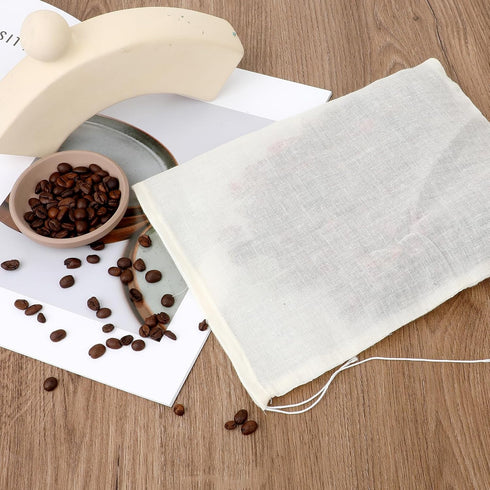 Spice Bags for Cooking, 12PCS Muslin Drawstring Soap Bags Large Reusable Empty Tea Bags for Loose Tea Sachet Bags Cheese Cloth Bags for Straining ...