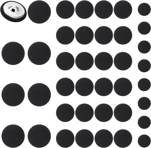 40 Pcs Black Buttons, Tuxedo Buttons Black Covered Metal Shank Buttons, Vintage Black Coat Sewing Button, Jacket Buttons Dress Buttons(18mm/15mm/1...