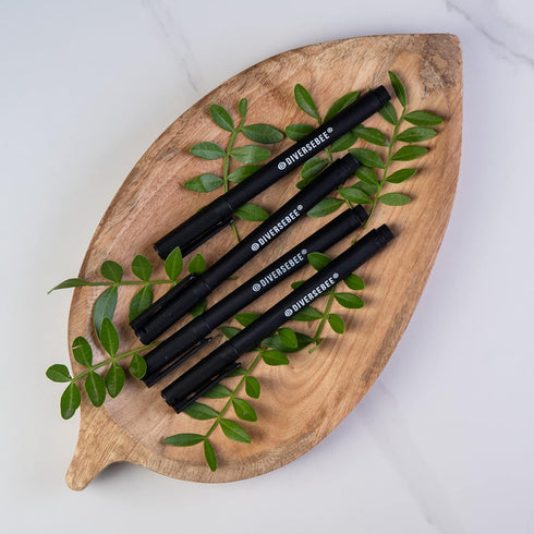 DIVERSEBEE Fine Tip Permanent Pens, 4 Pack Quick Dry Markers, Transparent Sticky Notes Writing Pens, Office School Art Supplies, Black Oil Based F...