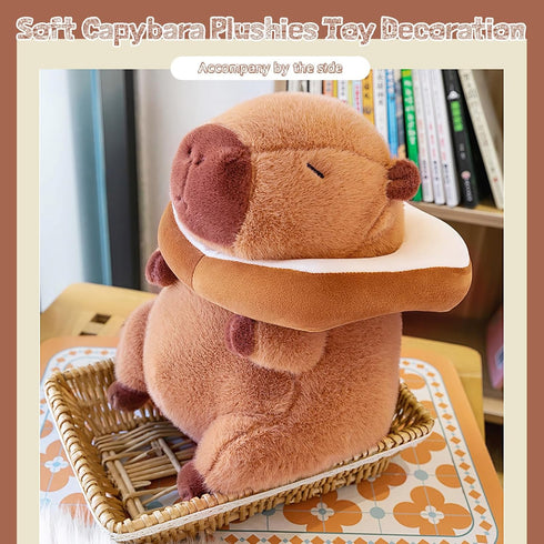 Cute Capybara Plush Kawaii Soft Capybara Plush Doll Pillow with Bread Capybara Stuffed Aniamls Toys for Girls Kids Adults Birthdays Valentines Gif...