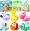 Light Up Bath Toys for Toddlers Kids Baby Boys Girls, No Hole Bath Toys with Bath Book & Organizer, Glow Bath Time Toys for Bathrooms Pool, Animal...