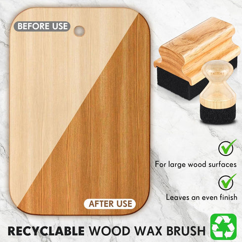 2 Pcs Cutting Board Oil Wax Applicator Butcher Block Oil Rectangular Circular Wooden Cutting Board Mineral Oil with Handle for Wood Surfaces Resto...