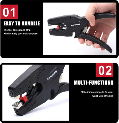 Wire Stripper, knoweasy Wire Stripper Tool with Cutter and 2 in 1 Wire Stripping Tool Works for Electronic,Electric,Automotive from 32 to 7 AWG...