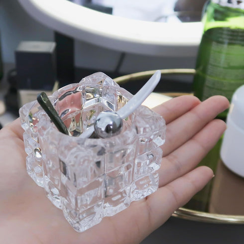 Skincare-Applicator-Organizer, Transparent Glass Holder for Eye Cream and Face Cream Applicatior...