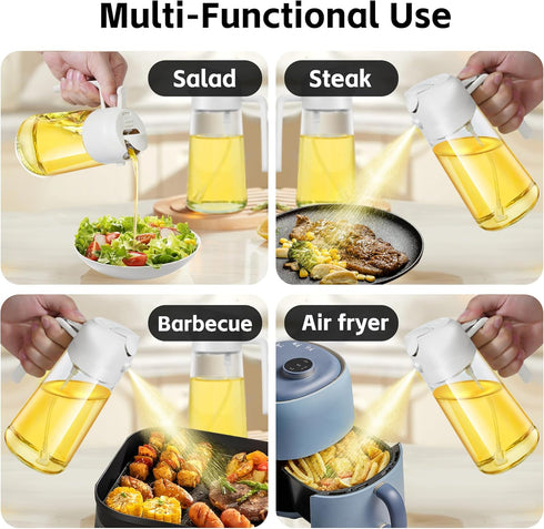 Oil Dispensing, Oil Sprayer For Cooking, Oil Dispenser For Kitchen, 2 in 1 Olive Oil Dispenser And Oil Sprayer 16oz/470ml For Cooking, Kitchen, Sa...