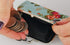 Home-X Canvas Coin Pouch Clasp Closure, Rose Pattern, Floral Coin Purse, Keys Wallet, Round-Blue (4" L x 3.5" H)...