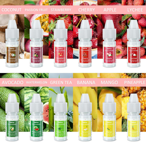 Food Flavoring Oil, 24 Liquid Lip Gloss Flavoring Oil - Concentrated Candy Flavors for Lip Balm, Baking, Cooking, Soap and Slime Making - Water & ...