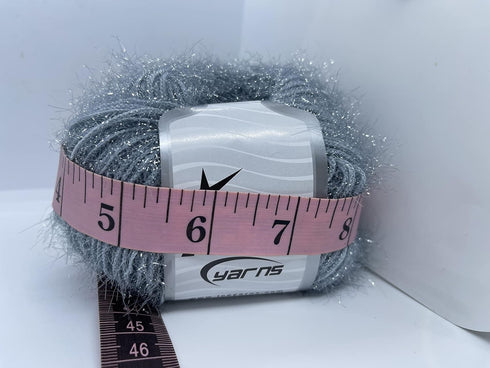 Sparkle Soft - Ice Yarns Metallic Lurex Nylon Eyelash Yarn 50gr (1.76ounces) 140m (153 Yards) Grey, Grey, Sparkle...