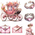 72 Pcs Pink Victorian Era Scrapbook Stickers Set, Aesthetic Sticker for Scrapbooking and Journaling, Junk Journal Supplies, Bullet Journals Materi...
