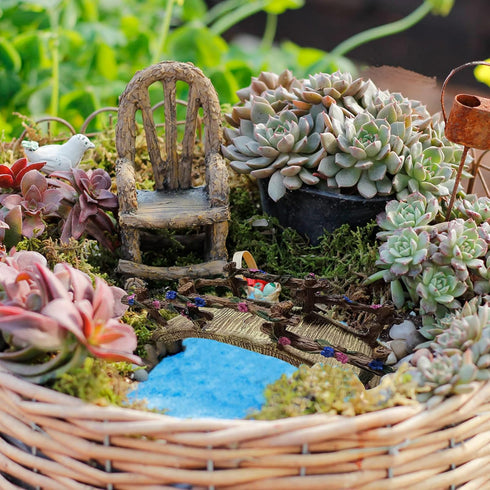 Miniature Garden Bridge Resin Craft Cute Fairy Bridge Little Artificial Bridge Micro Landscape Garden Bridge Fairy Garden Bridge for Dollhouse Orn...