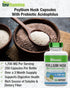 Psyllium Husk Capsules | 1700 MG - 250 Capsules | with Probiotic Acidophilus | Extra Strength Soluble & Dietary Fiber Supplement | Supports Digest...