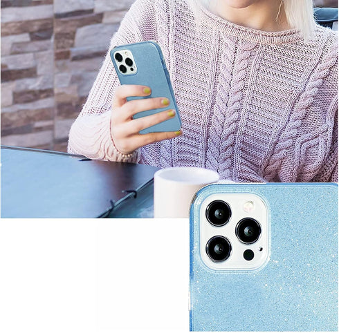 ABenkle Compatible with iPhone 12 and 12 Pro Case, Slim Fit Hybrid Glitter Bling Sparkly Case for Women Shockproof Protective Flexible Bumper Cove...