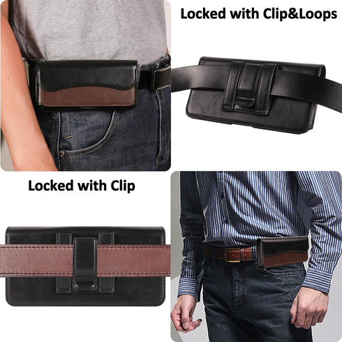 Holster for iPhone 15 Pro Max 15 Plus, 14 Pro Max 13 Pro Max, Galaxy S24 Plus Fold 5/4/3 - Premium Cell Phone Case with Belt Clip [Magnetic Closur...