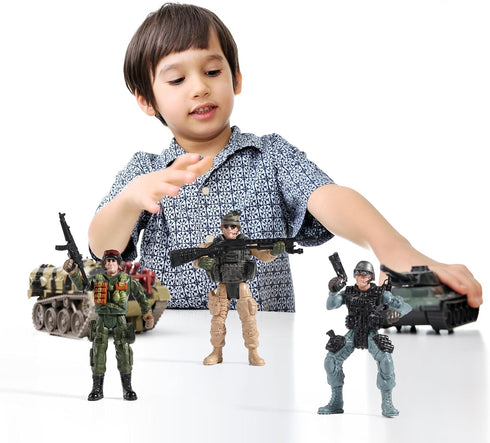 US Army Men and SWAT Team Toy Soldiers Action Figures with Military Weapons Accessories for Kids Boys Girls,12Pcs...