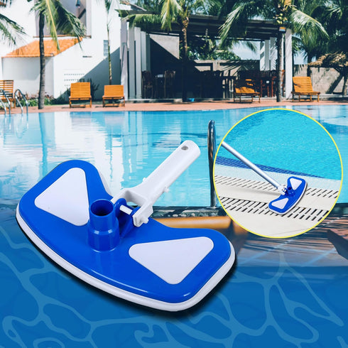 2 Pack Pool Vacuum Head Replacement Handles, Pool Brush Clip Plastic Handles with V Clips and Locking Pins for Pool Spa Vacuum Head and Standard 1...