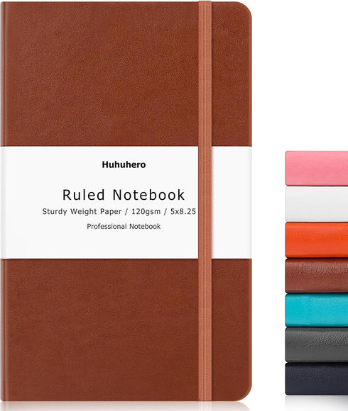 Huhuhero Notebook Journal, Lined Ruled Journal, Hardcover 120Gsm Premium Thick Paper with Faux Leather Notebook for Journaling Writing Note Taking...