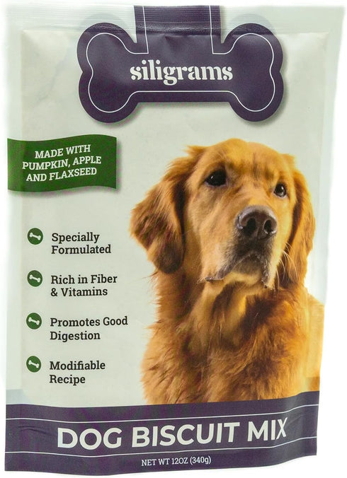 May & Lou Siligrams Healthy Dog Biscuit Mix - Bake at Home - Pumpkin, Apple, Flaxseed - Gift for Dogs - Homemade Dog Treats - Nutritious Baking Mi...