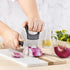 Onion Slicer, Mumulo Stainless Steel Onion Cutter for Slicing and Storage Onions, Tomato, Eggs and Vegetables, Protective Cover Included, Dishwash...
