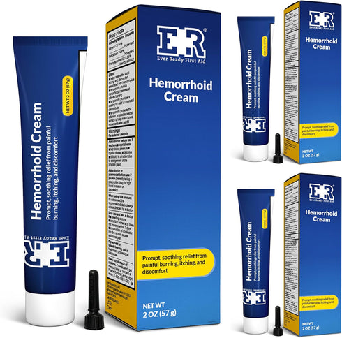 Ever Ready First Aid Hemorrhoidal Pain Relief Ointment - Fast Acting Treatment for Itch, Swelling, and Maximum Strength Pain Relief, 2 oz (57g) Pe...