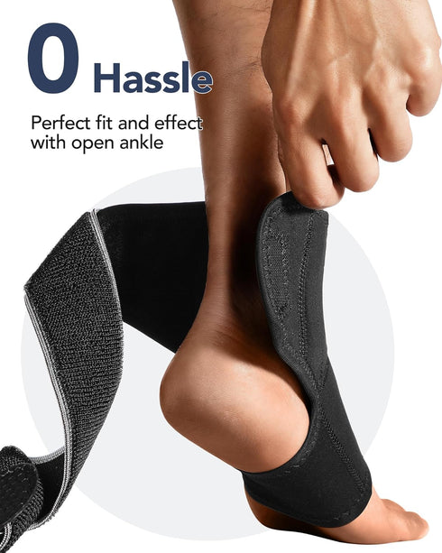 Ankle Brace for Plantar Fasciitis Relief with Strong Compression Strap and Side Stabilizers for Arch Pain Achilles Tendonitis Sprained Ankle, Ultr...