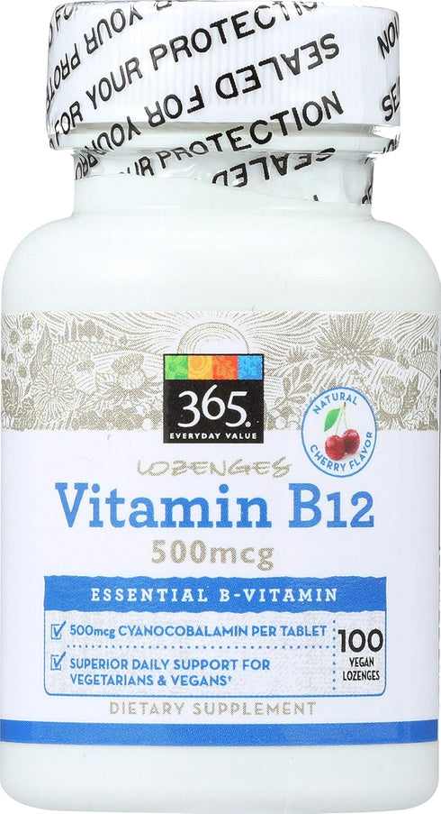 365 Everyday Value, Vitamin B12 500mcg Lozenges, 100 ct...