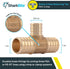 SharkBite 1 Inch x 1 Inch x 3/4 Inch Crimp Reducing Tee, Brass Plumbing Fitting, PEX Pipe, PE-RT, UC416LFA...