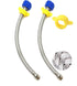 Flexible Toilet Water Supply Line 12inch,Stainless Steel Braided Hose With 3/8 Female Compression Thread x 7/8 Female Ballcock Thread?2pack...