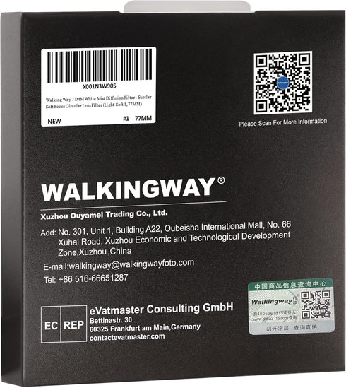 Walking Way 77MM White Mist Diffusion Filter - Soft Focus Circular Lens Filter - Dreamy Fog Effect Softening Camera Diffuser for Digital DSLR Came...