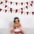 Burgundy Party Decorations Maroon Champagne Gold Triangle Banner Flag Bunting Pennant for Birthday Engagement Wedding Bridal Shower Baby Shower An...