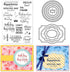 Word Clear Stamps for Card Making Label Rectangle Die Cut Round Frame Metal Cutting Die Inspirational Quote Silicone Stamp for DIY Scrapbooking Ar...