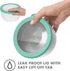 Oggi Prep, Store & Serve Plastic Bowl w/See-Thru Lid- Dishwasher, Microwave & Freezer Safe, (1.4 qt) White/Aqua...