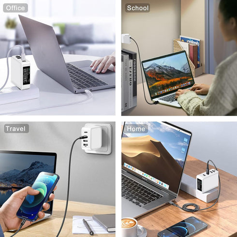 DTK USB C Wall Charger, 120W Fast Charger Block Plug, 4-Port Portable Power Charger Station...