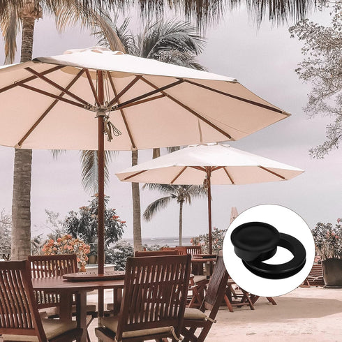 SAVITA 4 Sets 2 Inch Patio Table Umbrella Hole Ring and Cap, Standard Size Silicone Umbrella Hole Plug and Cap for Glass Patio Garden Beach Table ...