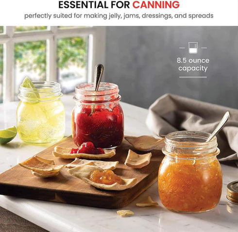 Bormioli Rocco Quattro Stagioni set of 4 Clear Airtight Mason Jars, 8.5 Oz. Made from BPA Free Durable Glass, Made In Italy....