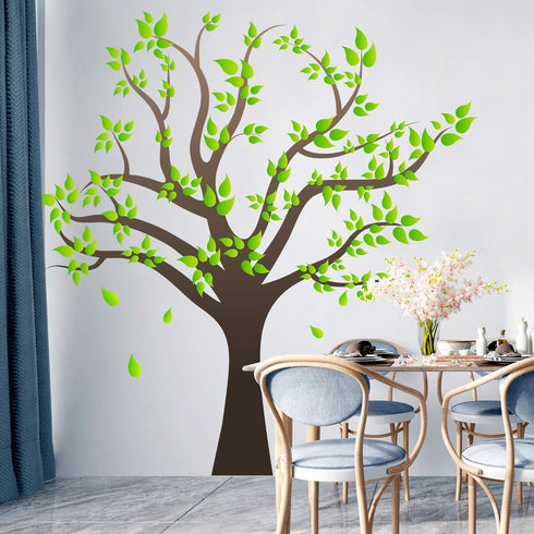 Amaonm Removable Cartoon Giant Brown Tree Wall Decals DIY Leaves Wall Sticker Peel and Stick Wall Decor for Nursery Kids Girls Nursery Room Bedroo...